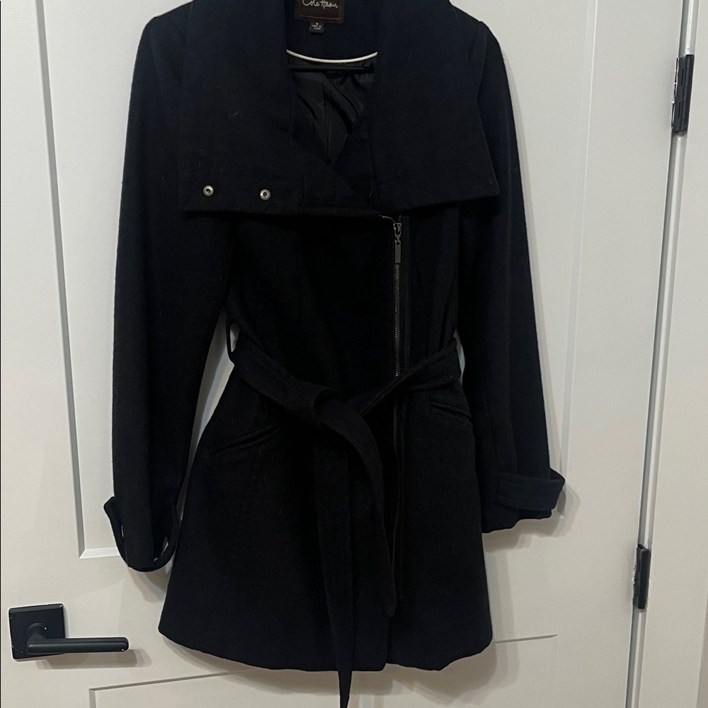 Cole Haan Women's Classic Black Trench Coat